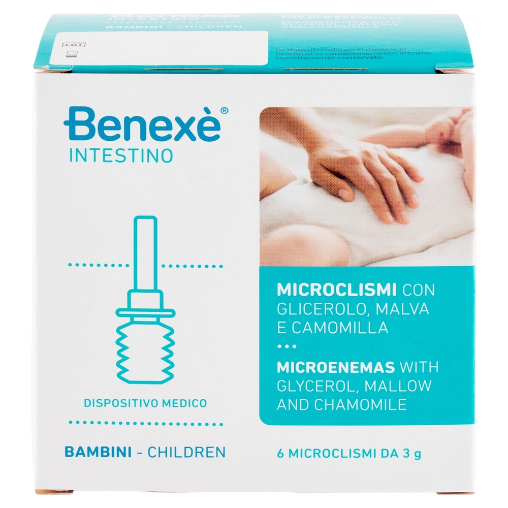 Benexè Intestino Microclismi con Glicerolo, Malva e Camomilla Bambini 6 x 3 g
